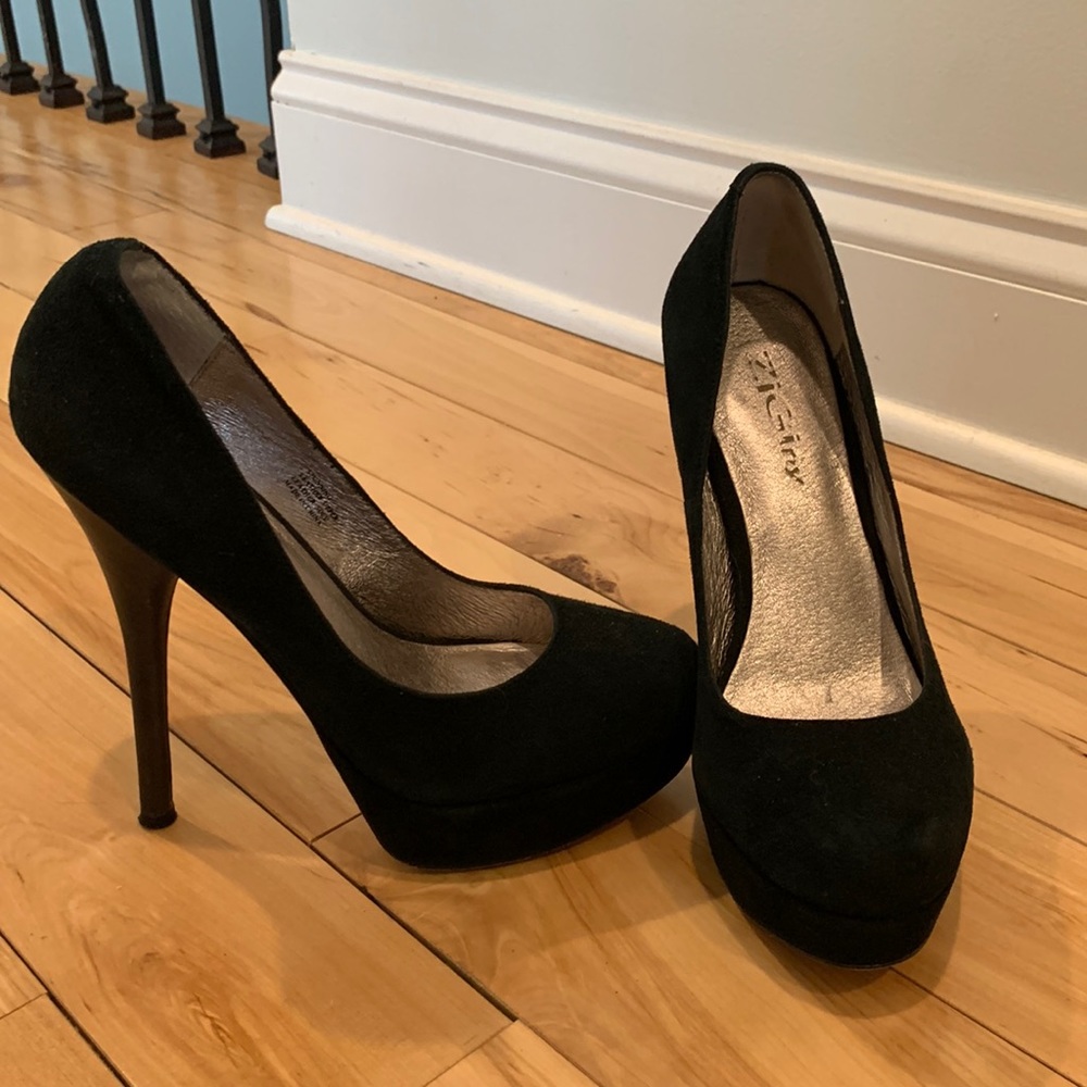 Leather platform heels